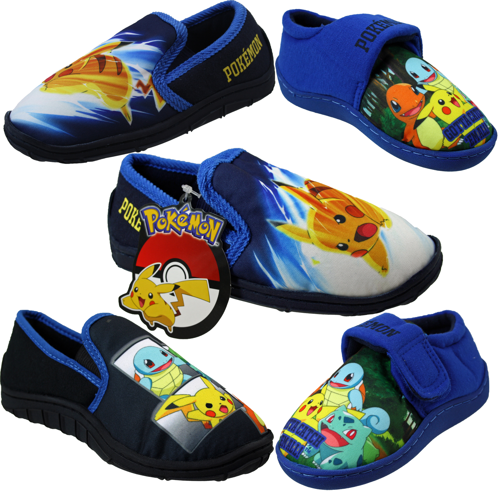 Boys Official Pokemon Pikachu Easy Fastening / Slip On Kids Slippers eBay