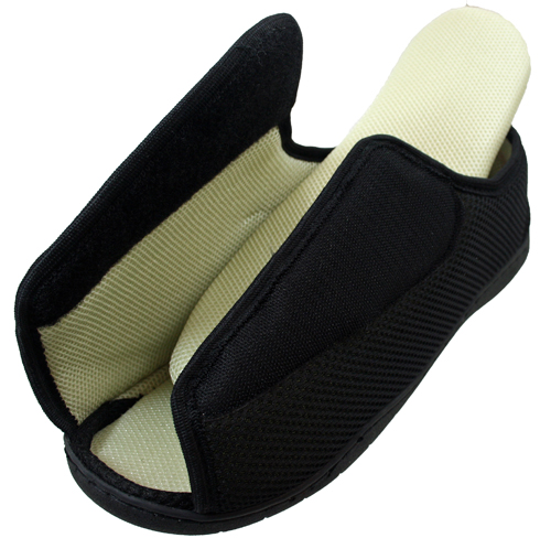 Mens Ladies Open Toe Very Wide E/5E Opens Out Flat Memory Foam Diabetic ...